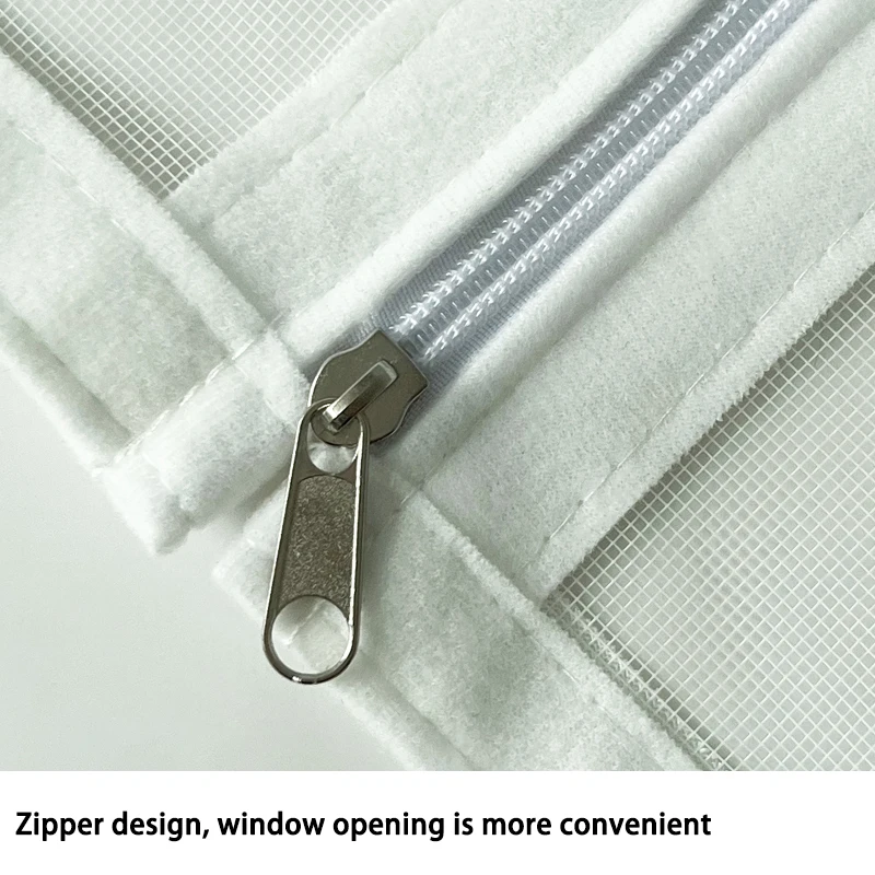 Zipper Screen Mesh Curtain for Doors and Windows, Breathable and Invisible, Protects Your Family from Mosquitoes, Bugs, and Dust