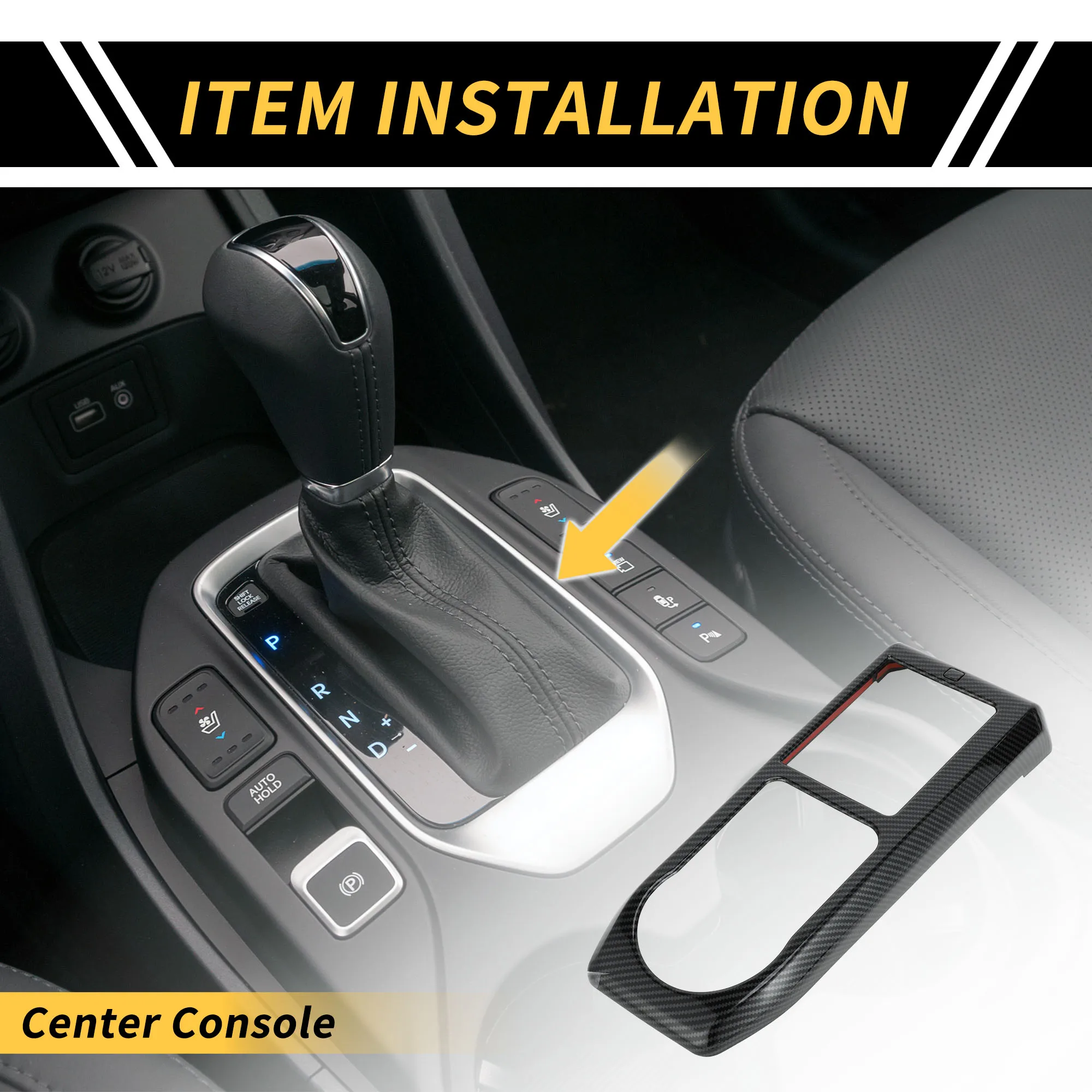 

UXCELL Узор из углеродного волокна, рамка переключения передач, накладка на панель для Toyota Tacoma 16-23