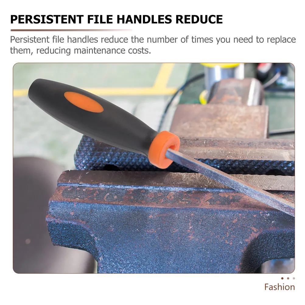 

12Pcs 4mm Ergonomic File Handle Rubber Cover Durable Impact Resistance Easy Install for Metal Files Chainsaw Accessories