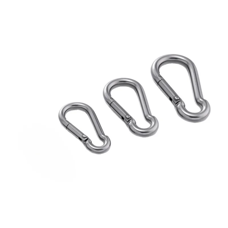 2Pcs Stainless Steel Spring Hook Quick Link Spring Snap Carabiner 40/60/70mm Lock Ring Hook Climbing Safety Buckle view 4