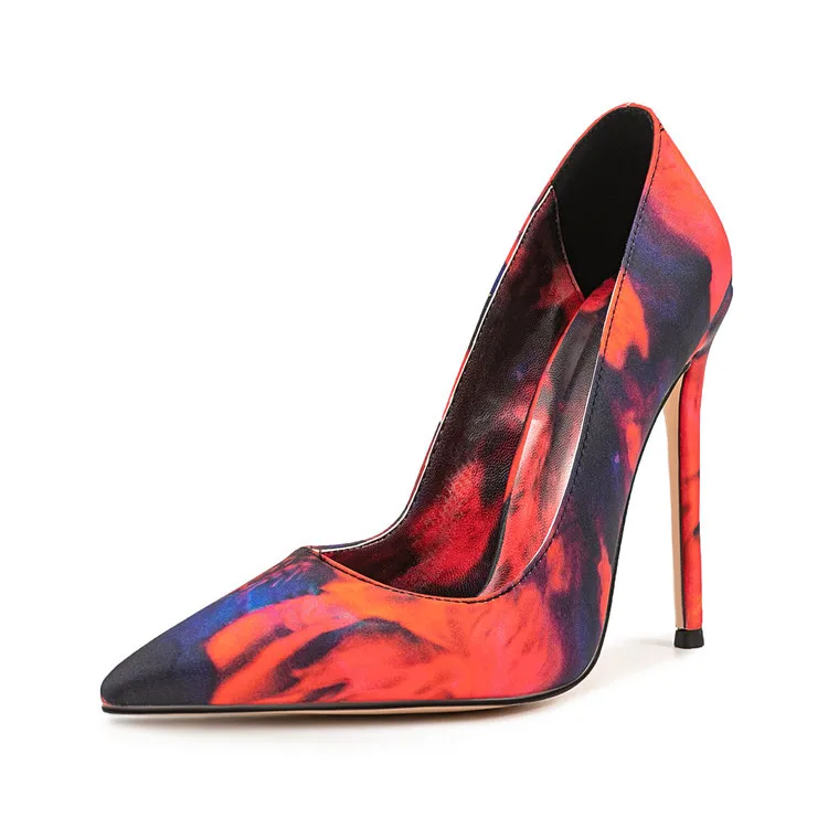 

Bloomsteps Fashion Single Shoes for Women, Unique Floral Fabric, European and American Style, Pointed Toe, Stiletto Heels