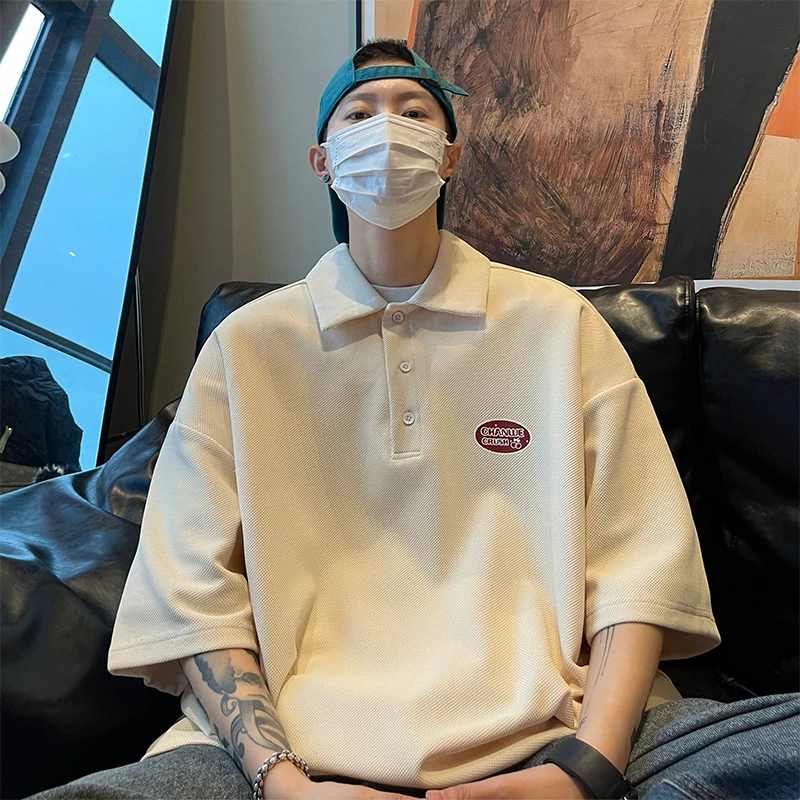 

Новая летняя мужская футболка свободного кроя в японском ретро-стиле, модная, брендовая, для студентов