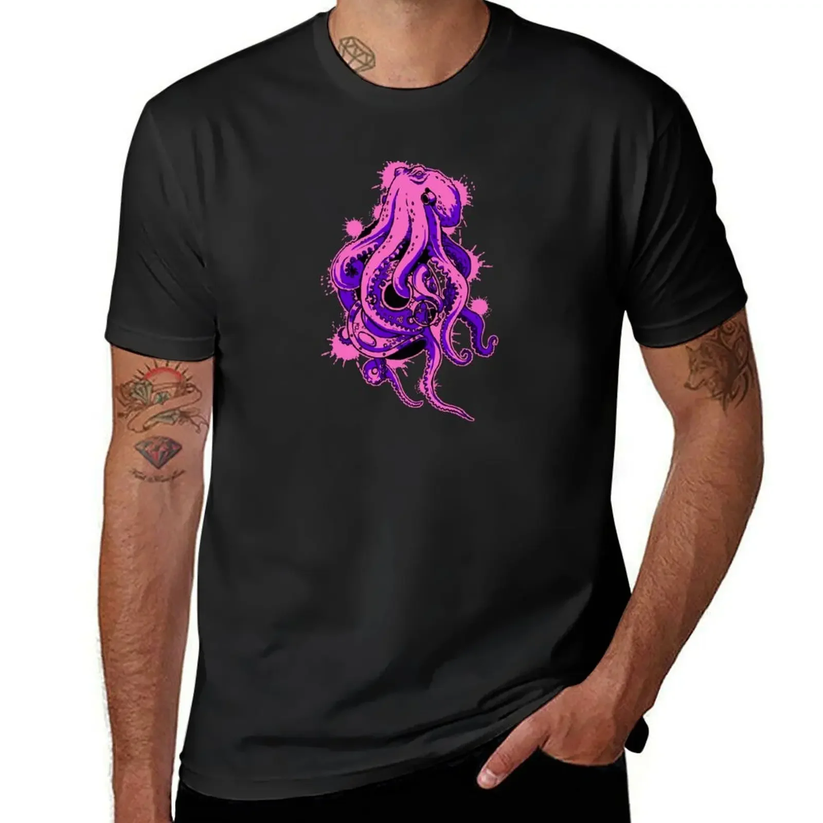 Moving day Octopus (Purple) T-Shirt boys animal print cotton man t-shirts cotton t shirt men