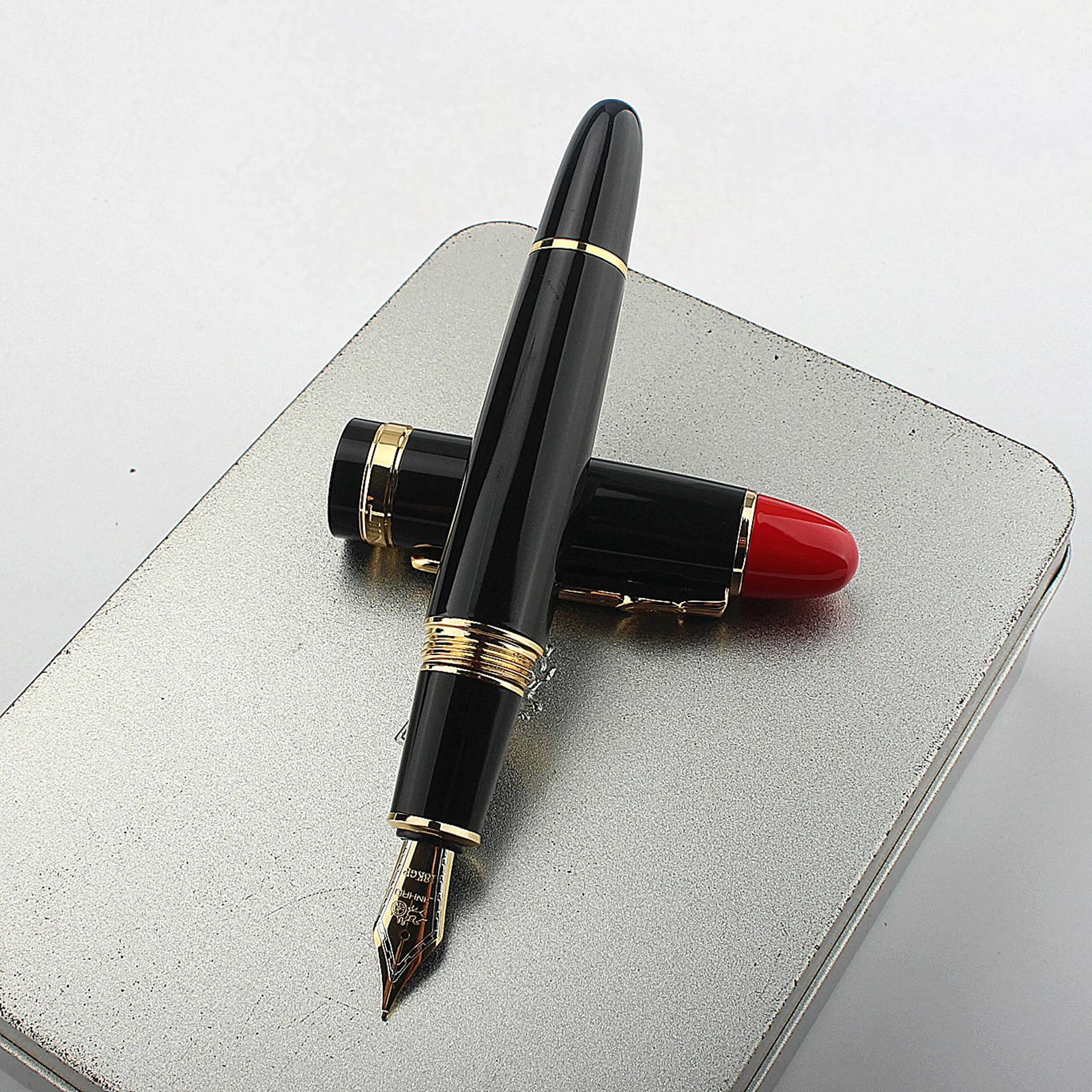 

Jinhao Fountain Pen Copper Barrel Gold Clip Iraurita Fine / Medium Nib for Writing Signature Office School A7326