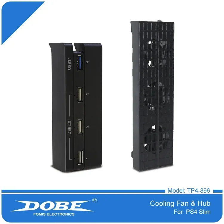 طقم ملحقات فائقة لهاتف سوني بلاي ستيشن 4 ، مروحة تبريد ومحور USB ، USB sour ، USB