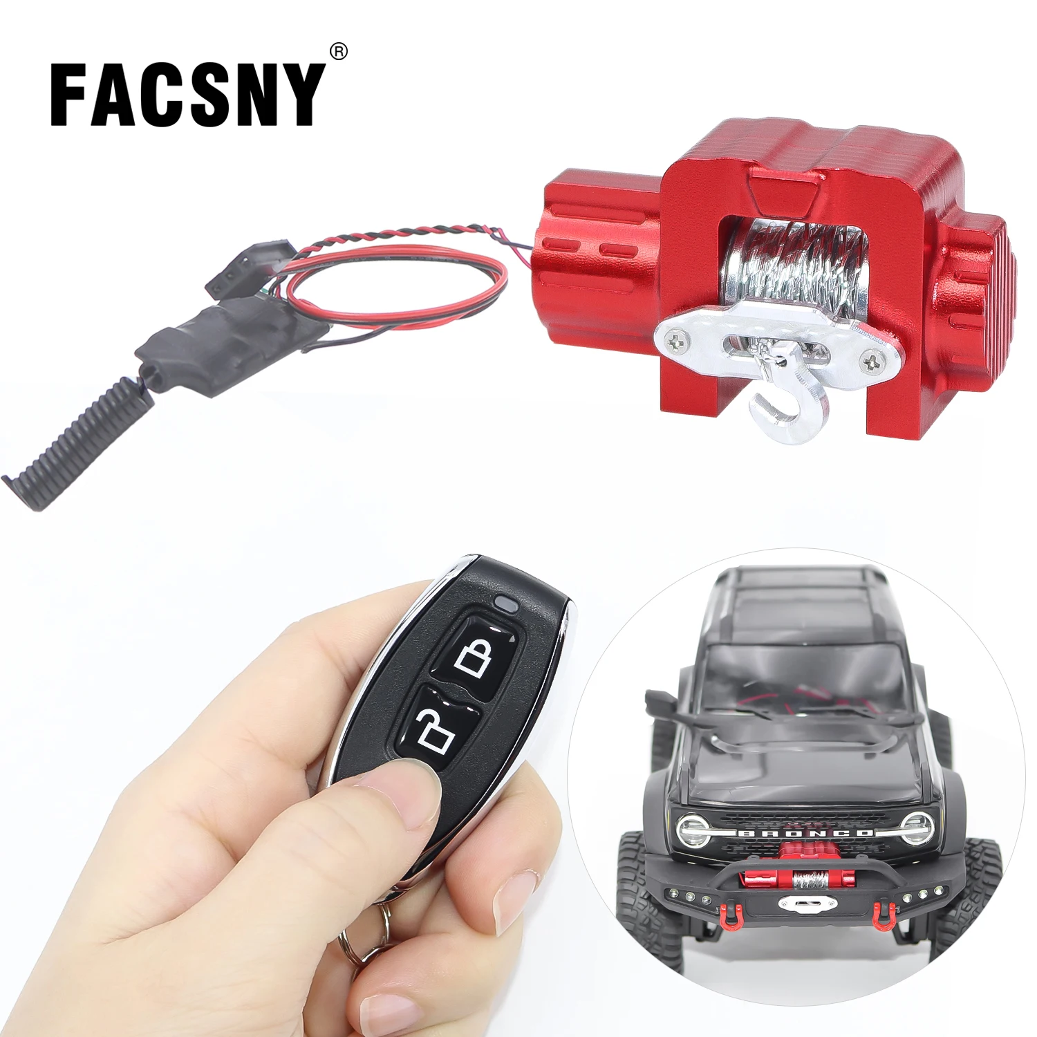 

TRX4M RC Metal Simulated Winch With Controller System Wireless Winch For 1/18 RC Crawler Car Trx4-M Defender Bronco Upgrade Part