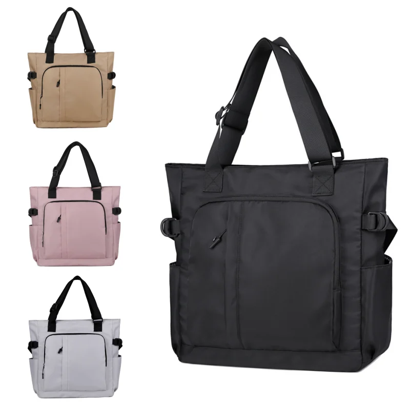 Solid-color Multi-pocket Handbag, Large-capacity Casual Business Adjustable Single-shoulder Bag, Dry and Wet Separated Travelbag