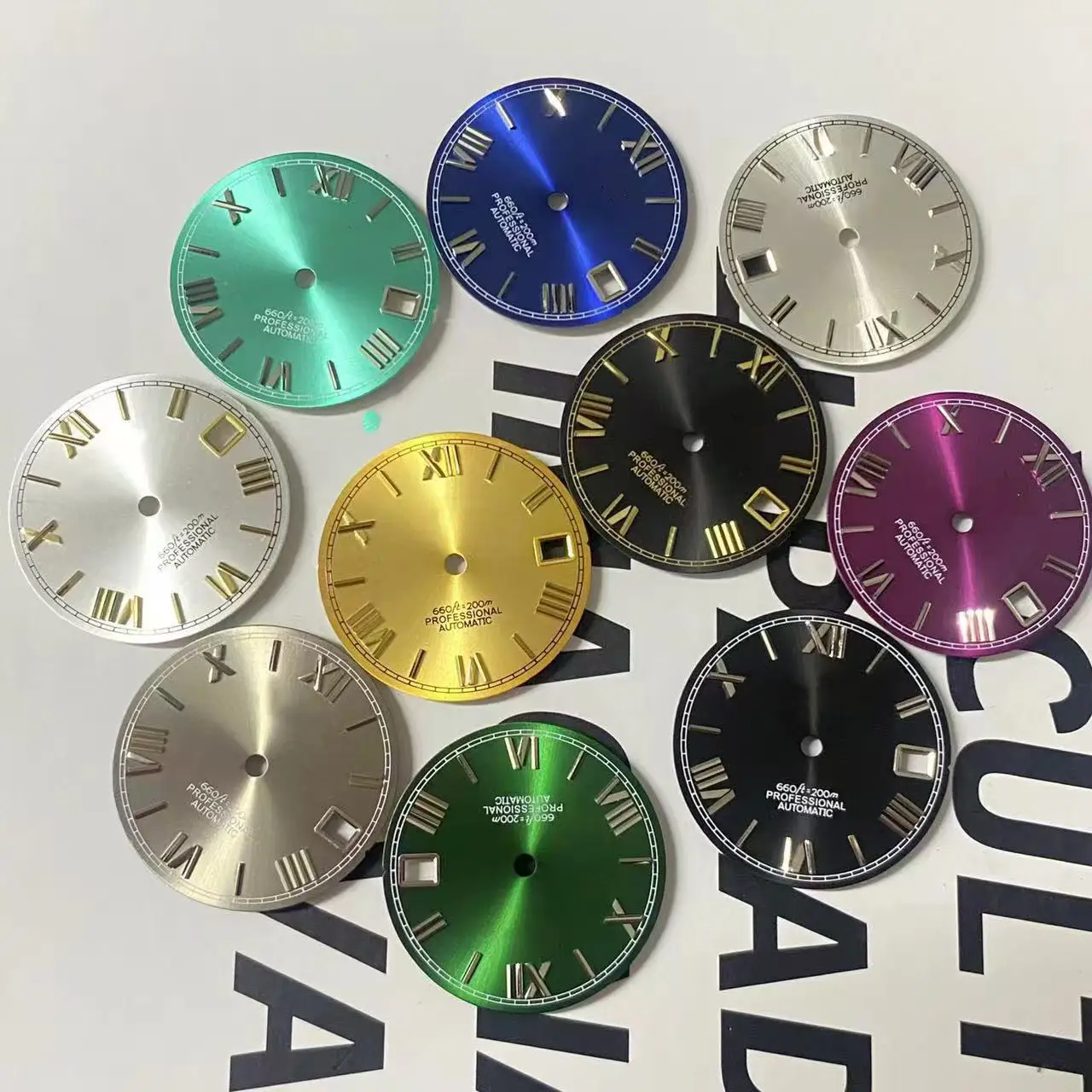 

28MM Hot selling Rome numerals s logo dial no Luminous Suitables dial nh35 nh36 movement s watch accessories