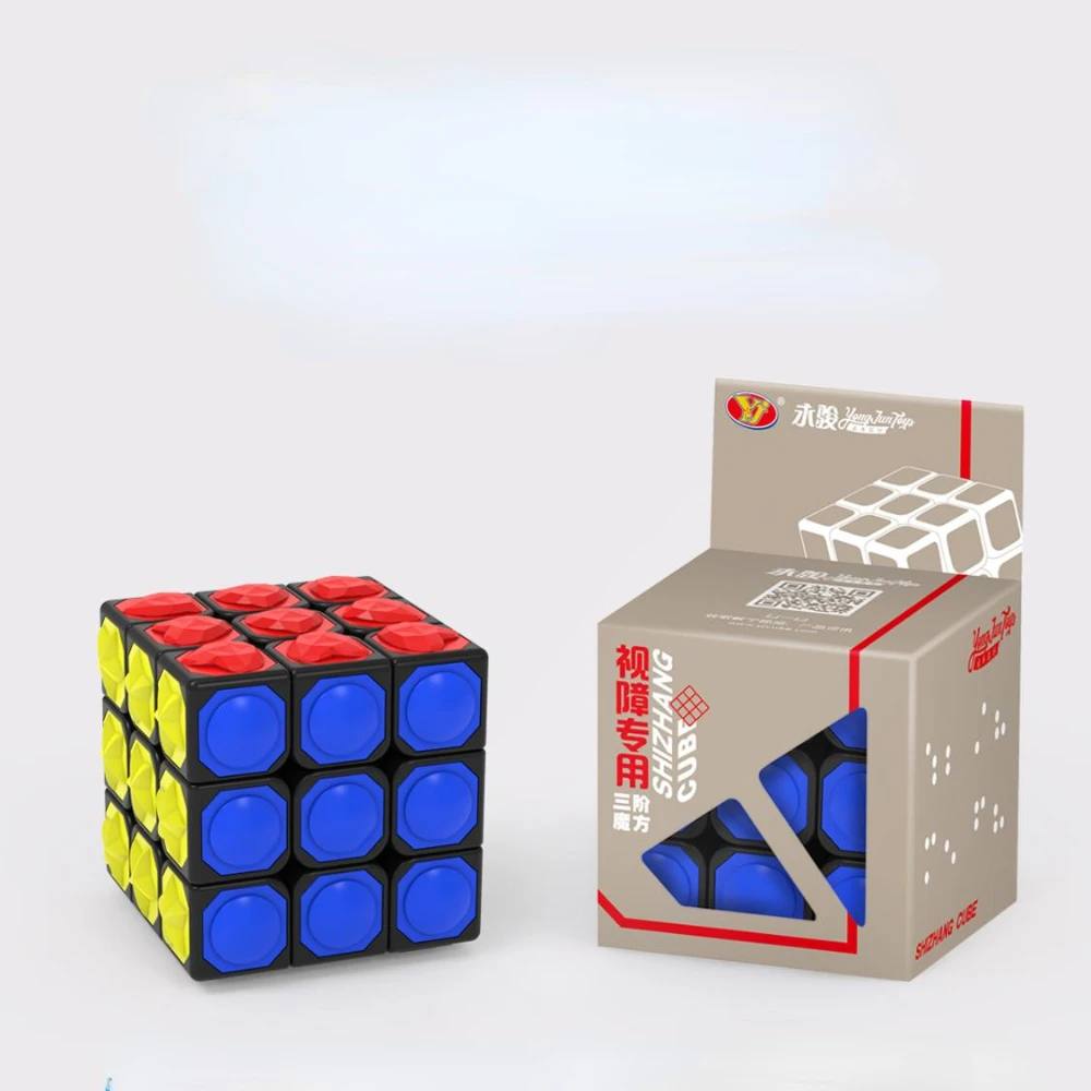 YongJun YJ 3x3x3 Magic Cube Puzzle Game Touching  Stickerless Finger Touch 3x3x3  Cubo Magico Toy For Blind People