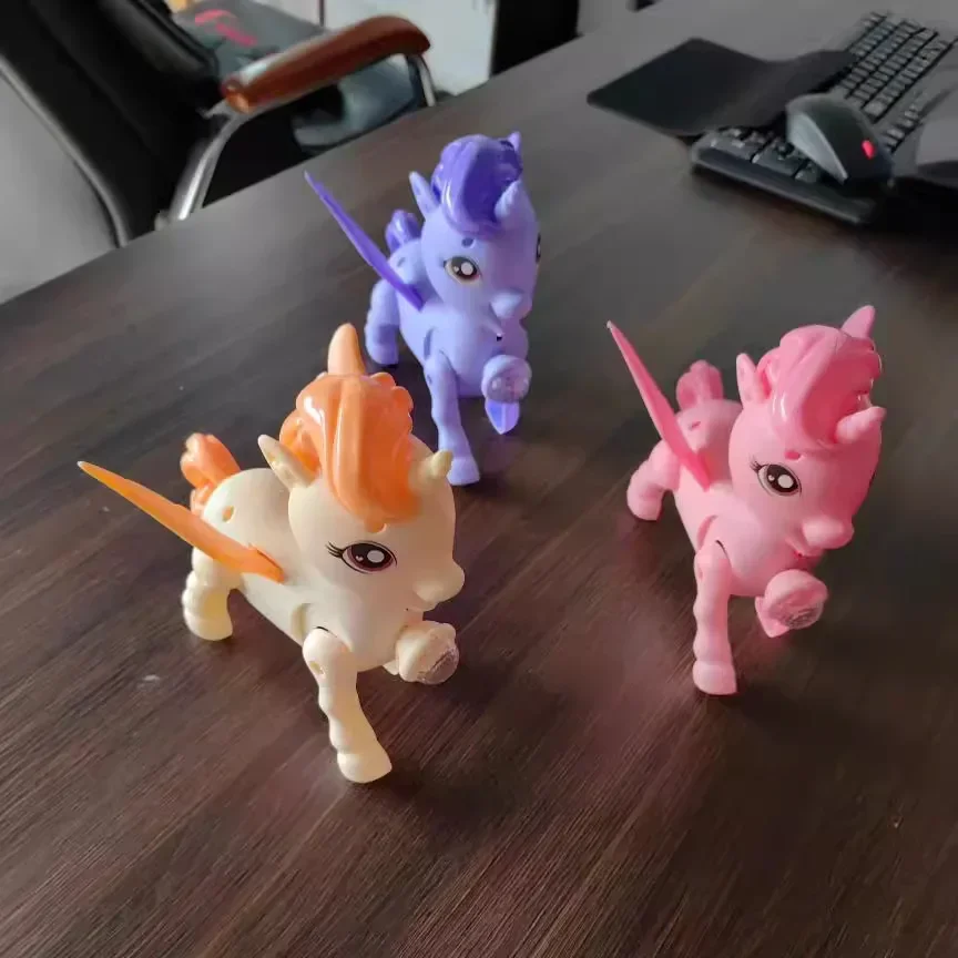 Correa eléctrica con luz de poni para niños, juguetes de unicornio para caminar sin música, pequeños regalos, calle, venta al por mayor, novedad