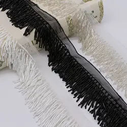 Heavy-Duty Three-Row Caterpillar Handmade Beaded Tube Tassel Lace Trim Clothing Accessories Skirt Hem DIY Accessories
