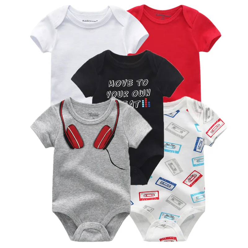 Fashion Baby Boy Girl Bodysuits 5 Pcs/Lot Bebe Cotton Soft Onesies Clothes Newborn Short Sleeve Clothing