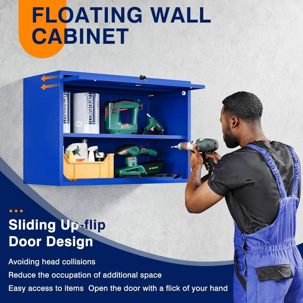 Настенный металлический шкаф для хранения вещей с дверцами и полками — решения для хранения гаражных инструментов для организации