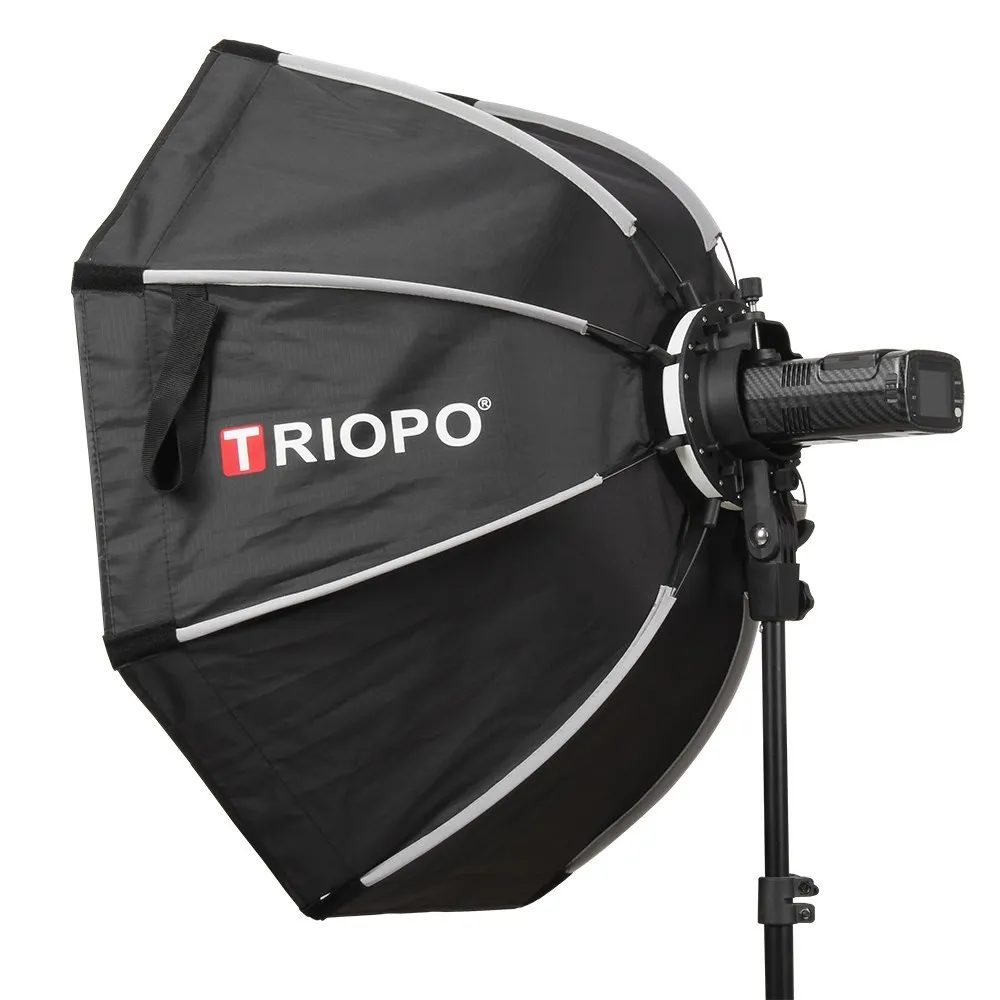 Triopo KX65 65cm/90cm Speedlite Octagon Umbrella Softbox + Honeycomb Grid Outdoor Flash  Soft Box for Godox V1 Speedlite Softbox