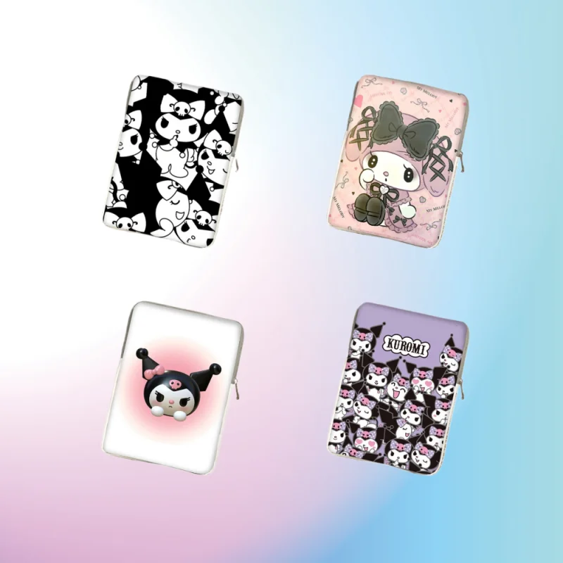 

Cartoon Hello Kitty Kuromi 10 12 11 13 14 15 Inch Laptop Bag Liner Bag PU Tablet Bag Protective Cover for Macbook Student Gift