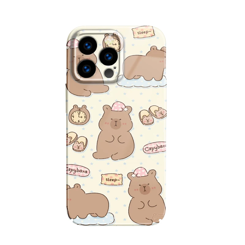 cute luxury phone case para aesthetic For iPhone 15 12 13 11 14 X XS XR Pro Max Cute Cartoon Acrylic Hard Mobile Phone Cases