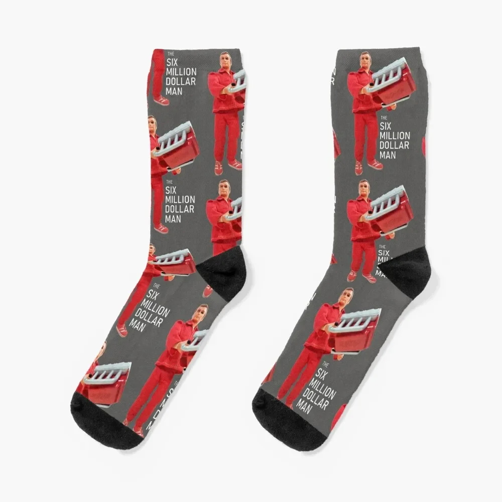 The Six Million Dollar Man Action Figure Socks winter gifts with print crazy cute Socks Male Women's