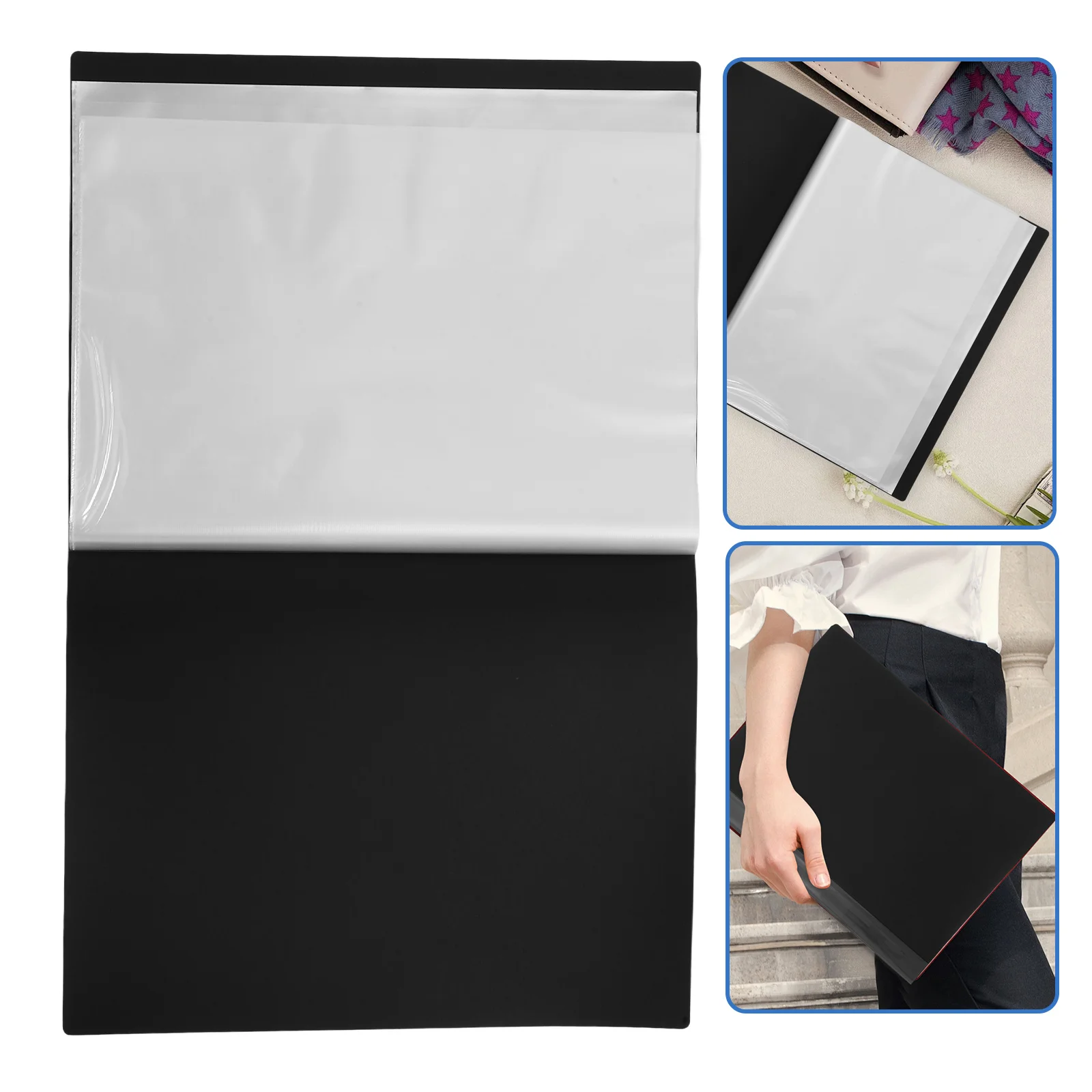 

Папка-портфель формата А3, 20 карманов, прозрачные пластиковые рукава, прозрачный держатель для документов, органайзер для бумаги, офисная художественная папка для презентаций