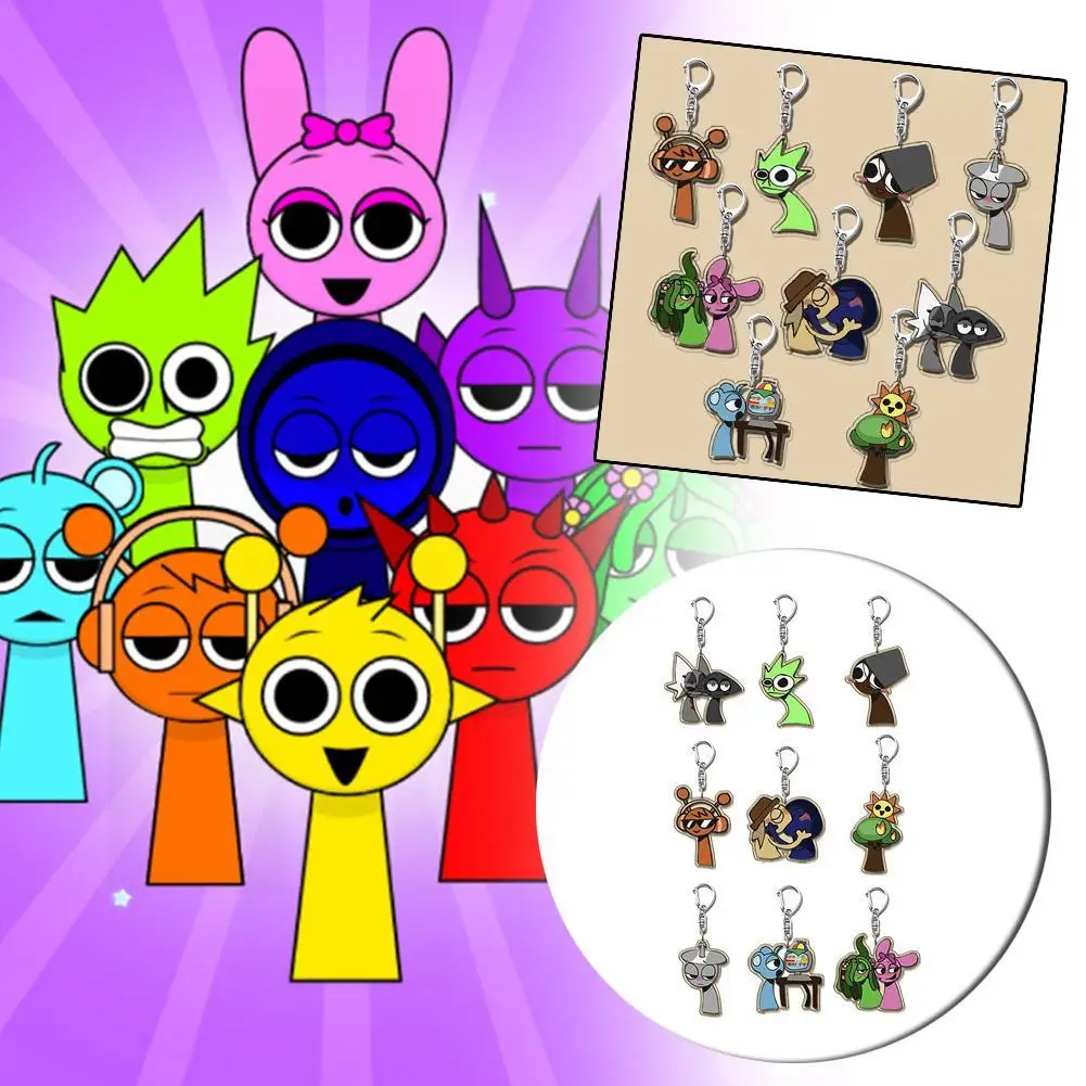 

22 Full Character Animation Peripheral Popular Game Sprunk Character 5cm Acrylic Keychain School Bag Mobile Phone Pendant Gift