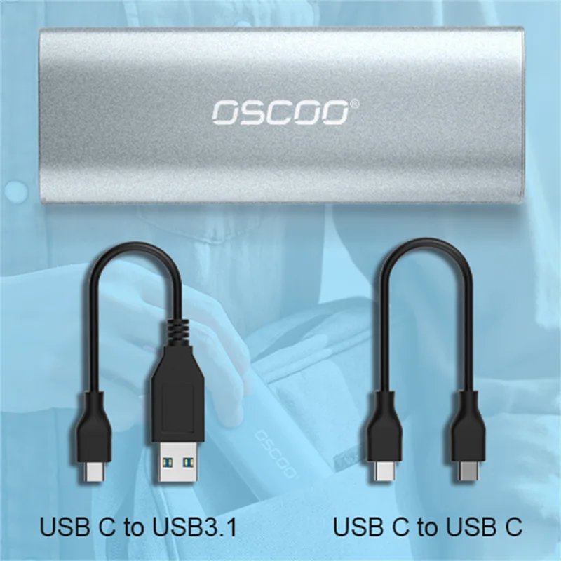 OSCOO unità a stato solido esterna ad alta velocità da 1TB SSD archiviazione Mobile portatile disco rigido USB3.1 da 512GB per Laptop/Microcomputer/MAC