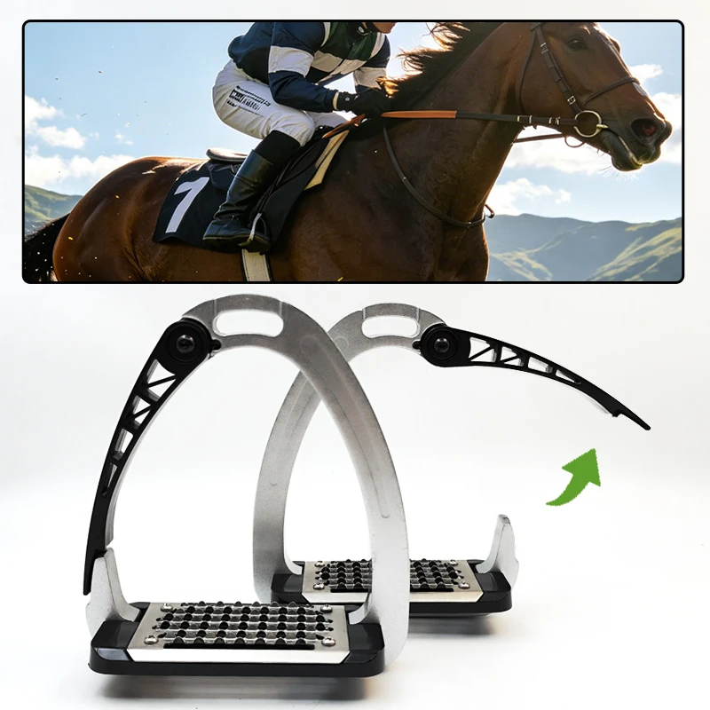 Safety Shock-absorbing Aluminum Stirrups, Anti-slip High-strength Equestrian Pedals for Horse Riding