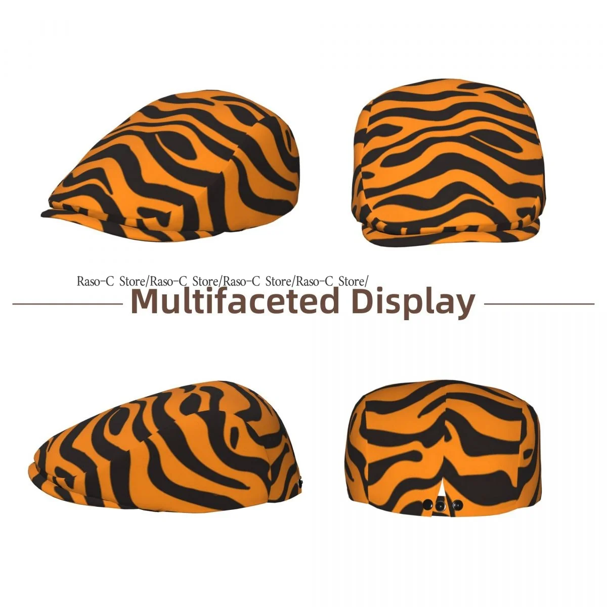 Spring Summer Adult Flat Cap Tiger Spots Unisex Newsboy Ivy Cap Light Thin Forward Beret Outdoor Hat