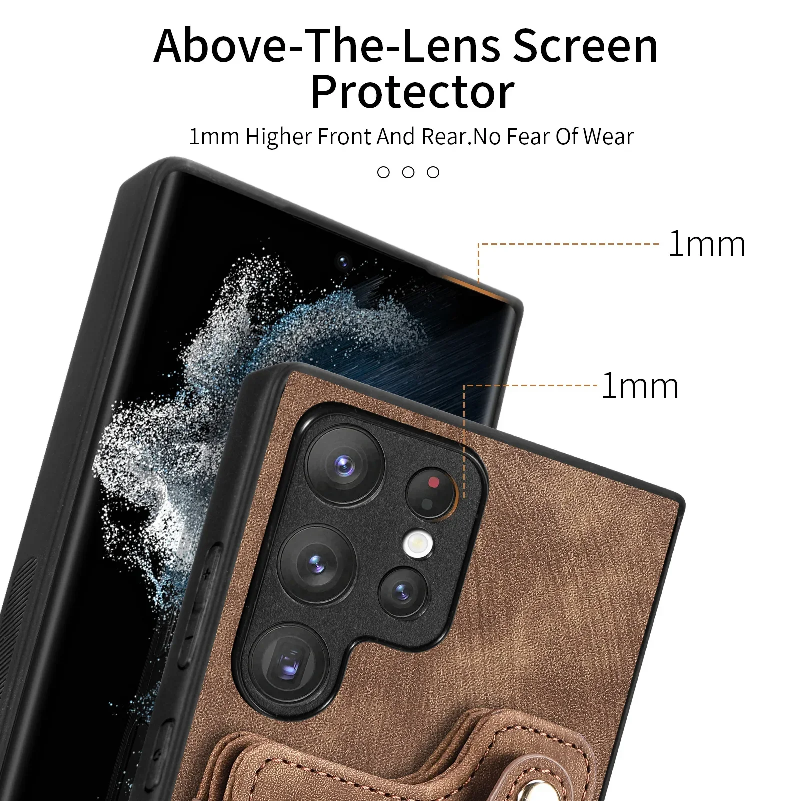 Etui na telefon Samsung Galaxy S24 S23 FE S22 Ultra Plus A55 A35 A25 A15 A54 A34 A14 5G Wallet Ring Card Holder Flip Leather