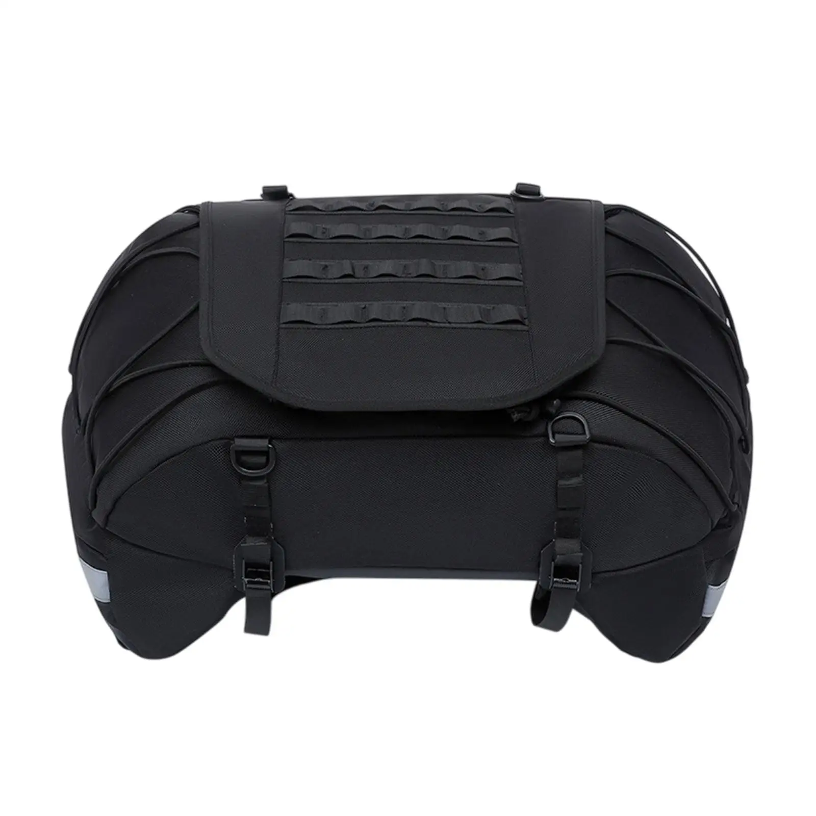 Generic Motorcycle Tail Bag Saddle Bag Large Capacity Night Reflective Strips Design Accessories for Outdoor Riding