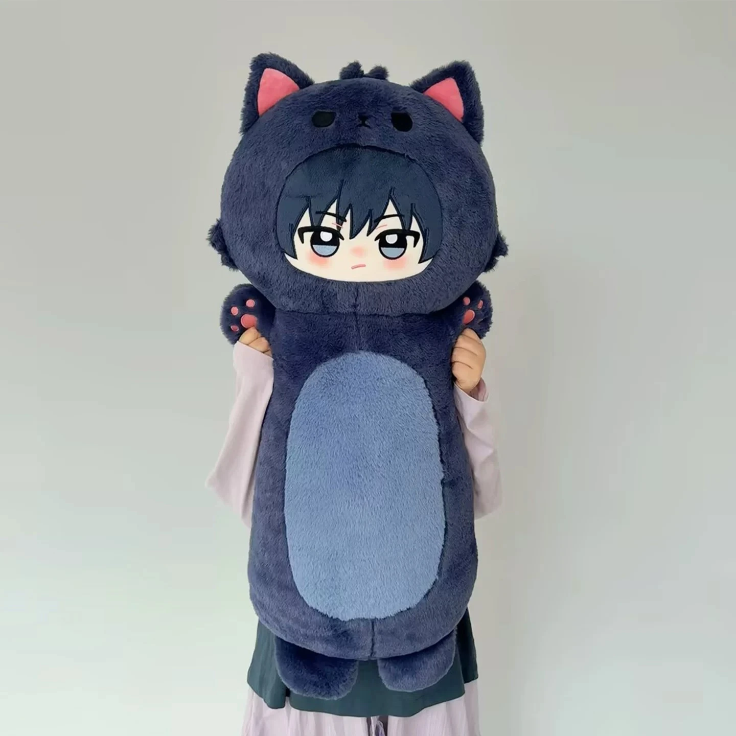 Soft Fluffy Jujutsu Kaisen Cat Ear Long Plush Pillow Cute Anime Stuffed Cushion For Bed Sofa Nap Relax Companion Gift - view 6