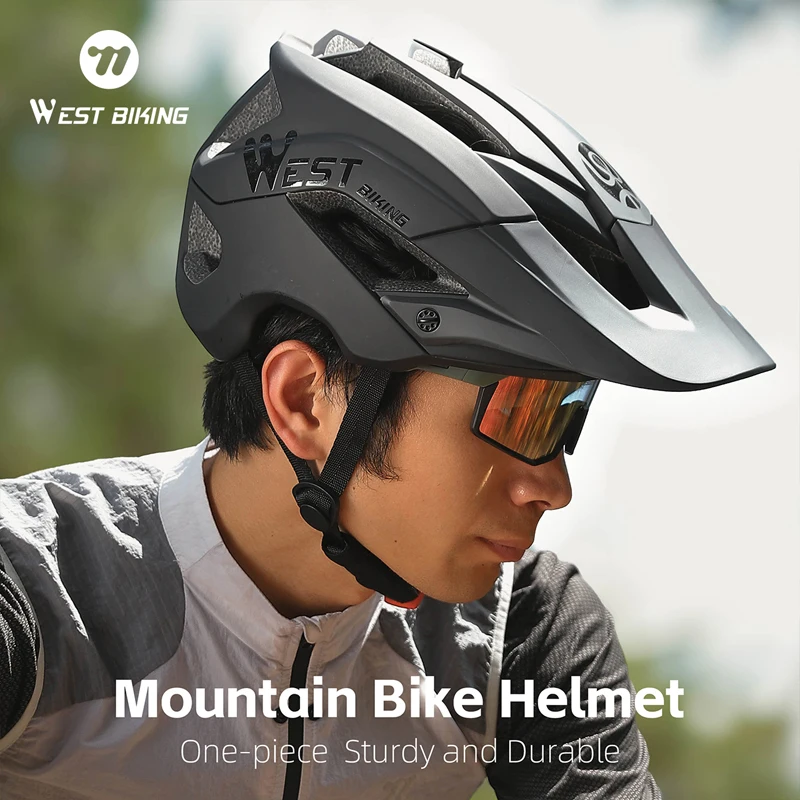 

CE Certified Bicycle Helmet MTB Motorcycle Detachable Sun Visor/pad Safety Helmet Men's Bicycle Helmet Adjustable Strap 56-62cm