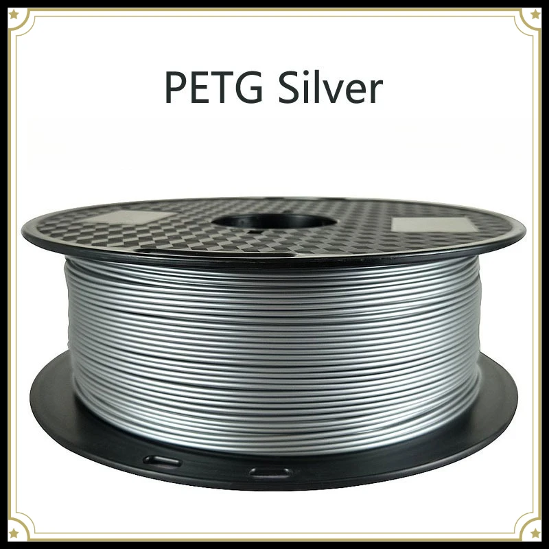 Metallic‑Silver PETG 3D Printer Filament,1.75mm Net Weight 1KG For FDM Printing