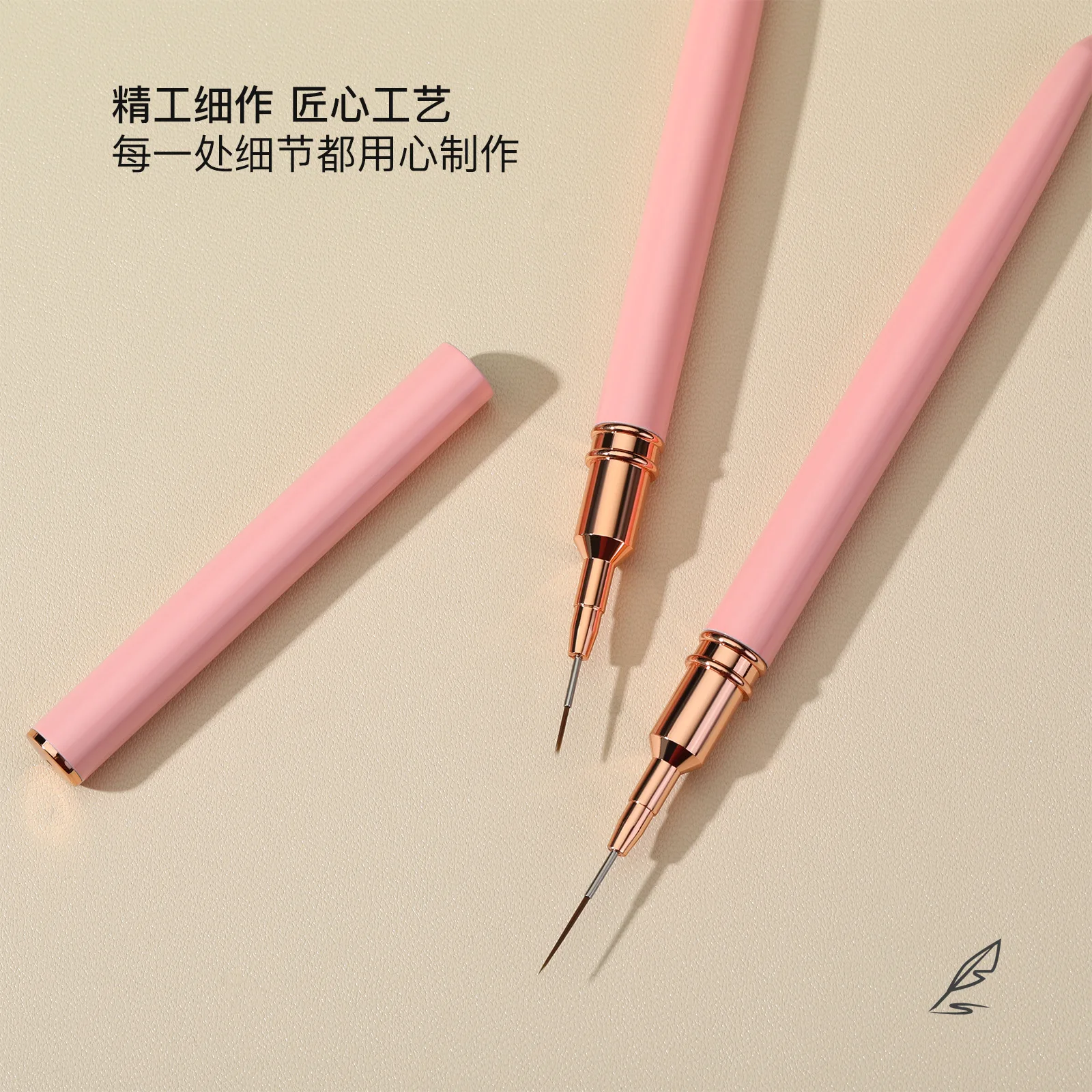 네일 아트 라인 드로잉용 전문 브러쉬, 꽃 그림용 소프트 블렌드 펜, 핑크 폴 매니큐어 도구, 전문가용 와이어 펜