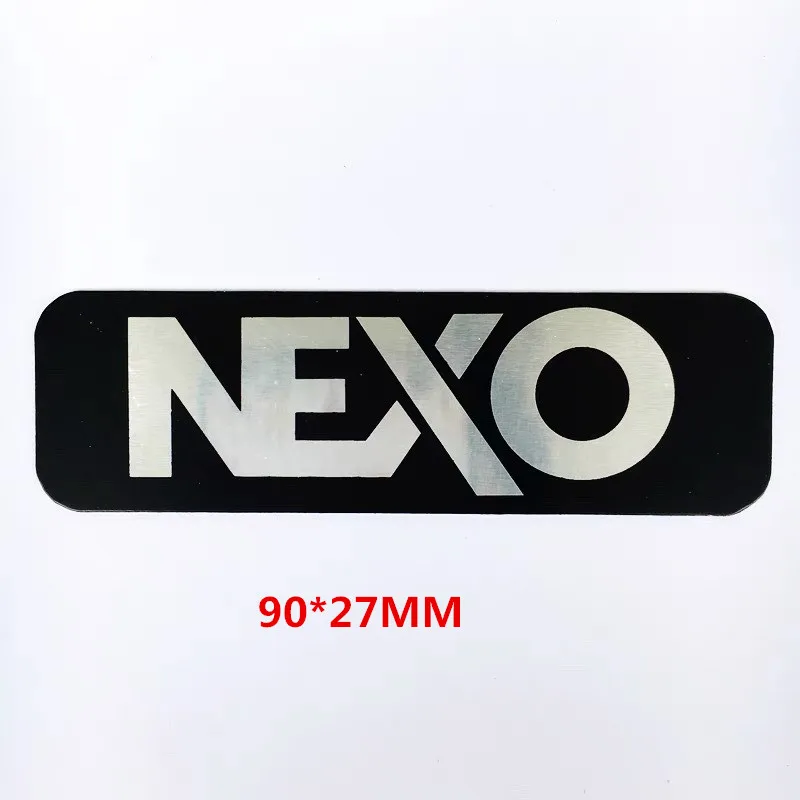 NEXO 범용 금속 알루미늄 간판 사인, OEM 로고 명판, 오디오 앰프 스피커 확성기 경적