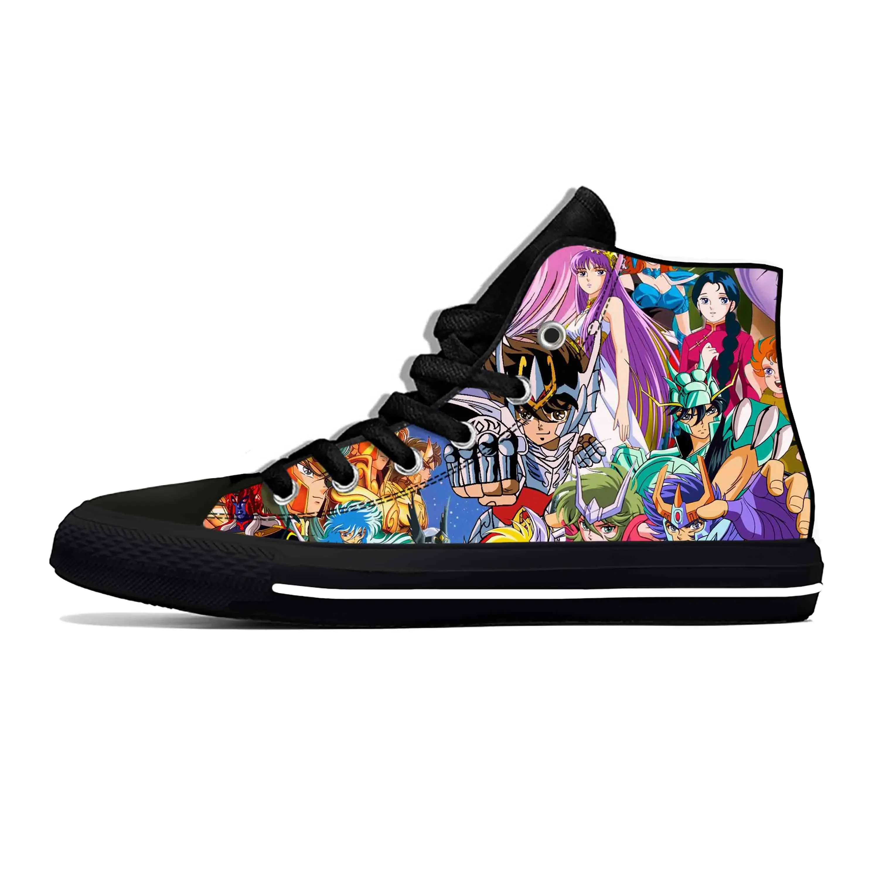 

Seiya Japanese Anime Manga Cartoon Comic Saint Casual Cloth Shoes High Top Lightweight Breathable 3D Print Men Women Sneakers