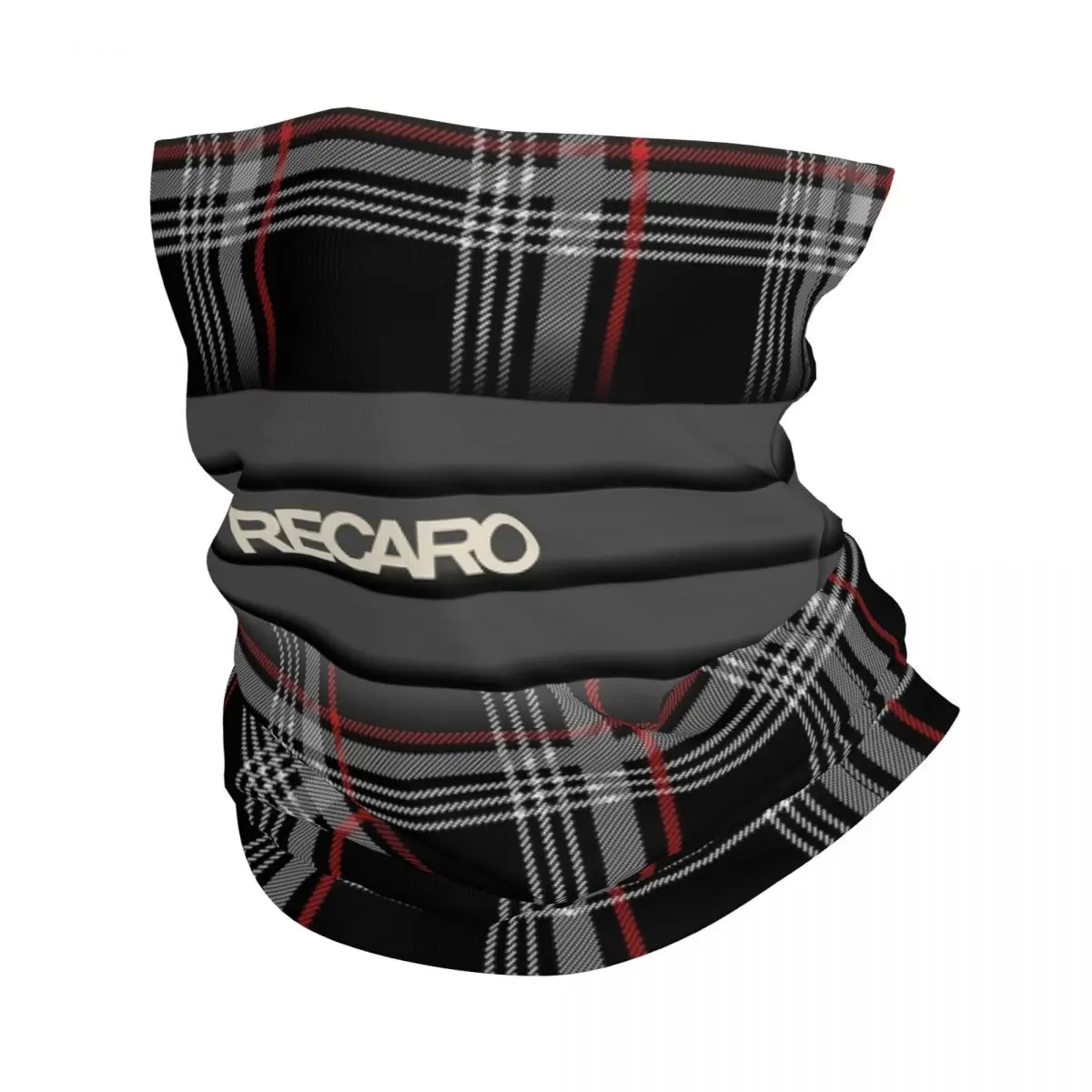 Rekaros-Pañuelo de tartán negro a cuadros para hombre y mujer, pasamontañas con estampado de cuadros, Bandana de cuello, bufanda, diadema, senderismo, lavable, Unisex