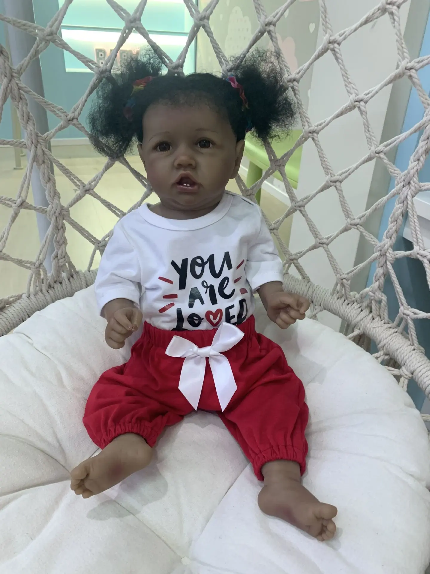 saskia Dark Skin 55 CM Lifelike Reborn Dolls Realistic Full Silicone Baby Bebe Vinyl Newborn Girl Doll Princess Toddler Toy Gift