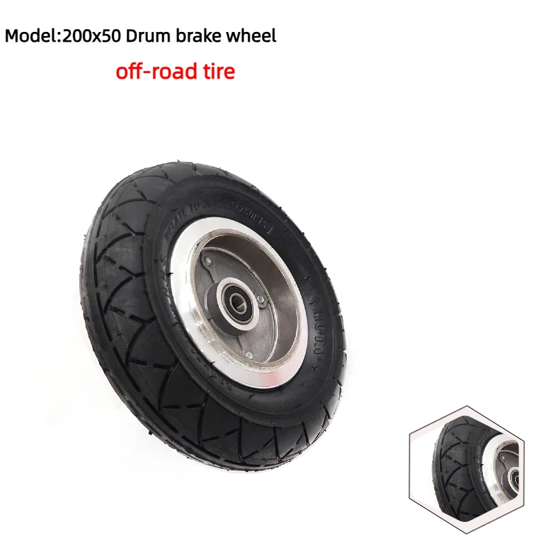 

8-дюймовое колесо с барабанным тормозом, 8-дюймовое пневматическое расширяющееся колесо для электросамоката, алюминиевое, 200x50