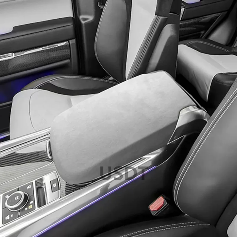 TOP Suede Car Armrests Box Cover Decoration For Land Rover Range Rover Sport 2019 2022 2021 2020 2018 Interior Accessories