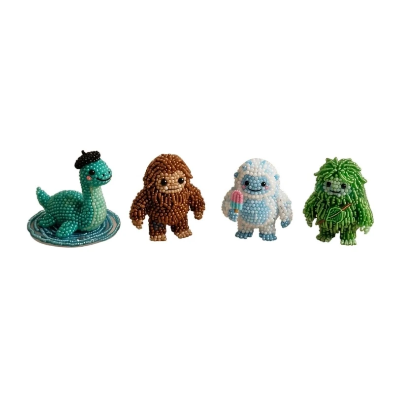 KX4B 3D Animal Form DIY Craft Collection Colorful Acrylic Components For Engaging Manual Project