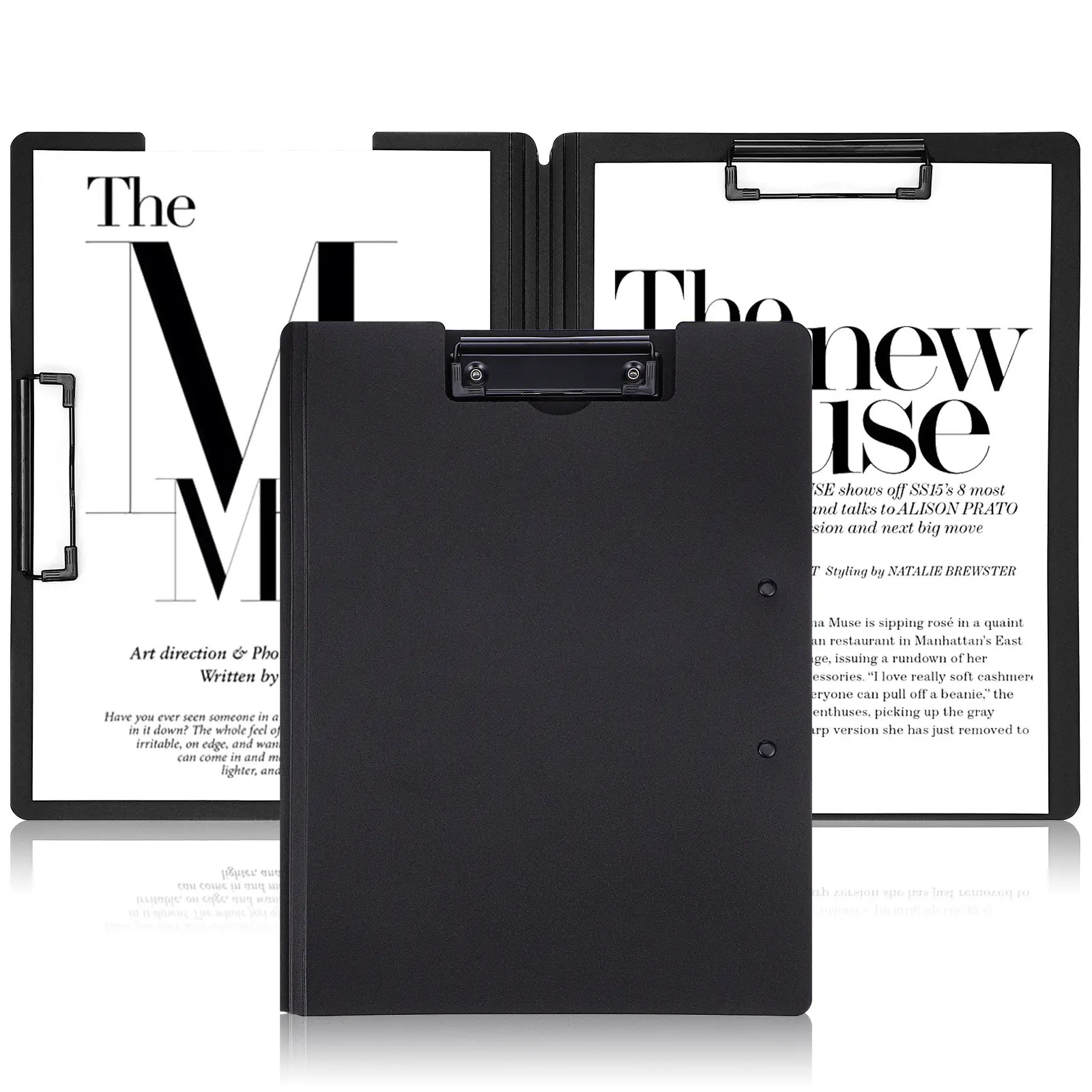2Pcs Portable Foldable Clipboard Dual Clip Organizer Fold Clipboard A4 Document Lightweight Office Classroom