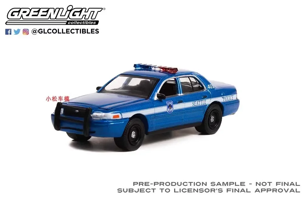 1:64 2001 Ford Crown Victoria Police Interceptor Diecast Metal Alloy Model Car Toys For Gift Collection W1215