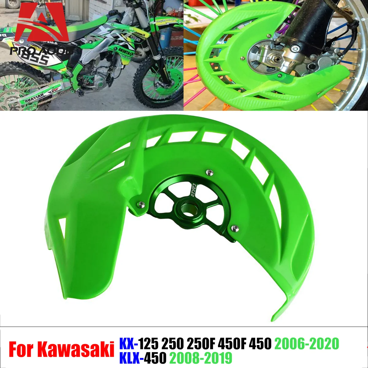 

For Kawasaki Motocross KX125 250 KX250F KX450F KXF250 450 KLX450 Sturdy CNC Aluminum Front Brake Disc Guard Protector Cover