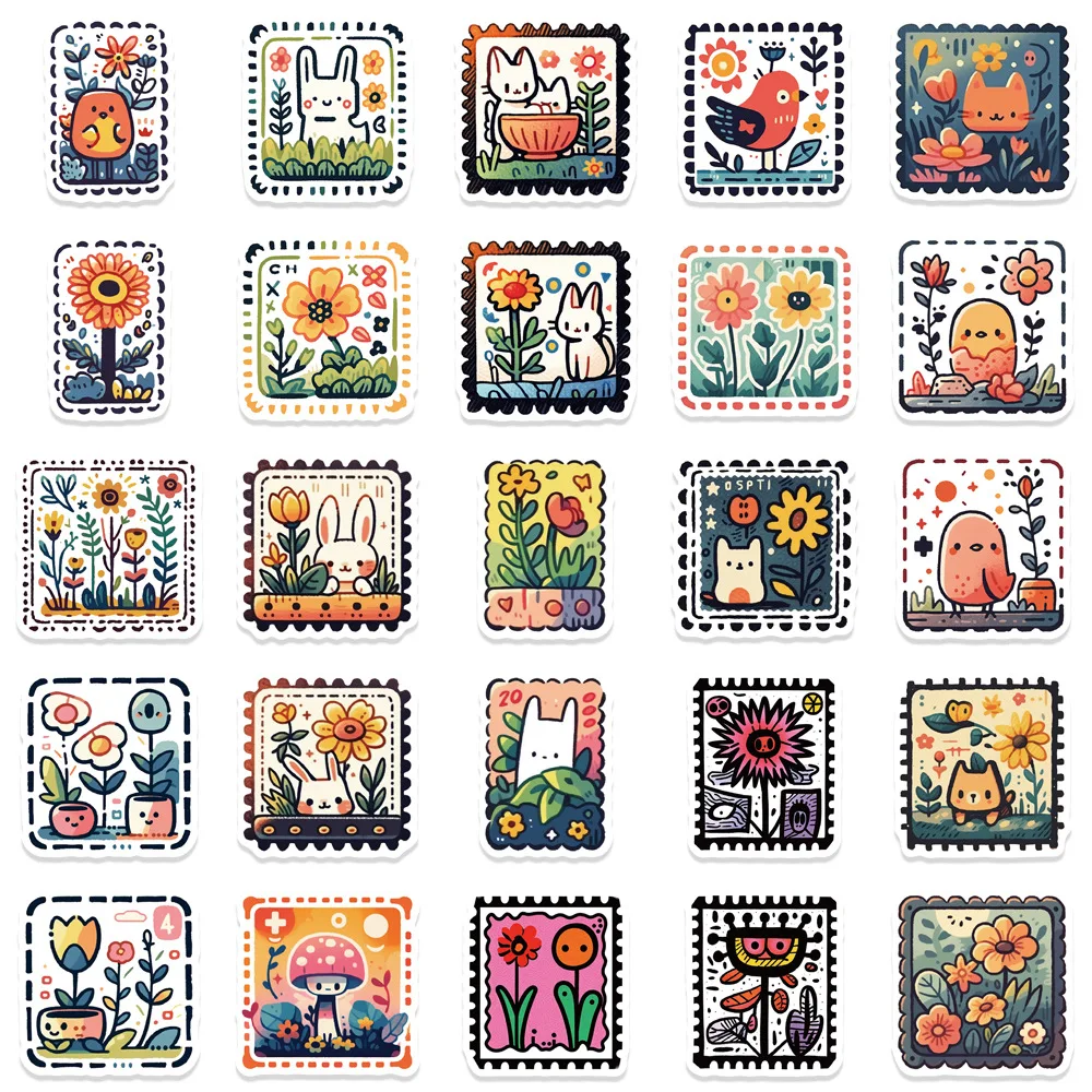 10/50Pcs Animal stamps Waterproof Graffiti Stickers For Scrapbook Phone Skateboard Luggage Guitar DIY Decoration Decal Toy