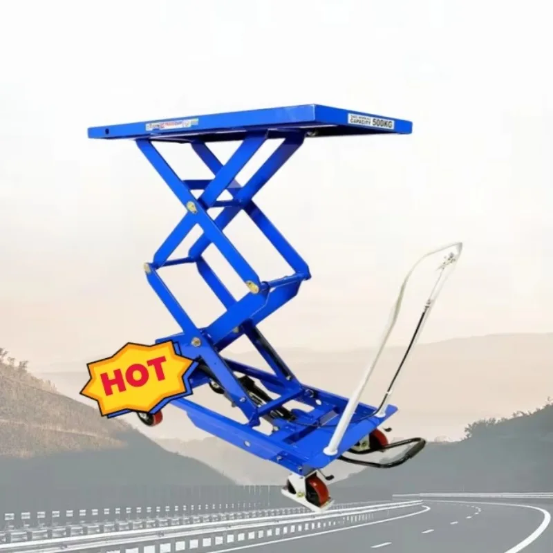 

XMSJ Hot Hand Crank Lift Table Work Platform Lifts 500kg 0.5ton Hand Hydraulic Pump Single Scissor Lift Table
