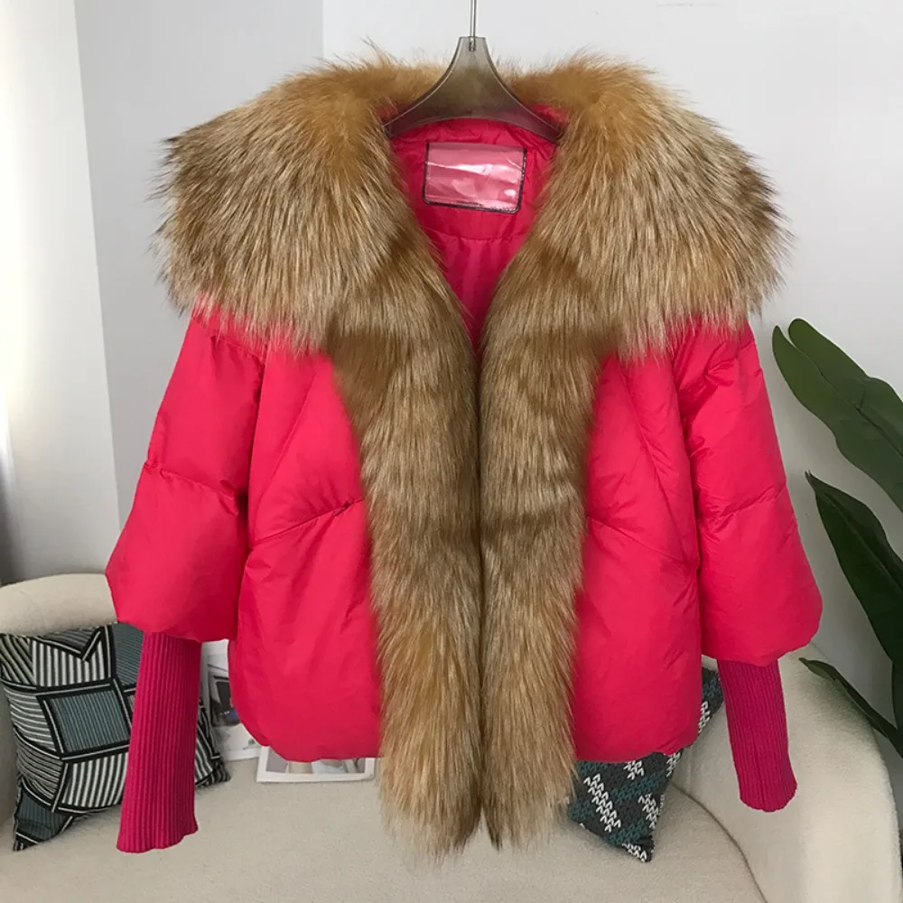 Down Jacket Autumn Winter 2024 New White Duck Down Down Jacket Fur Coat Women\'s Spliced Fox Fur Collar Detachable Outerwear