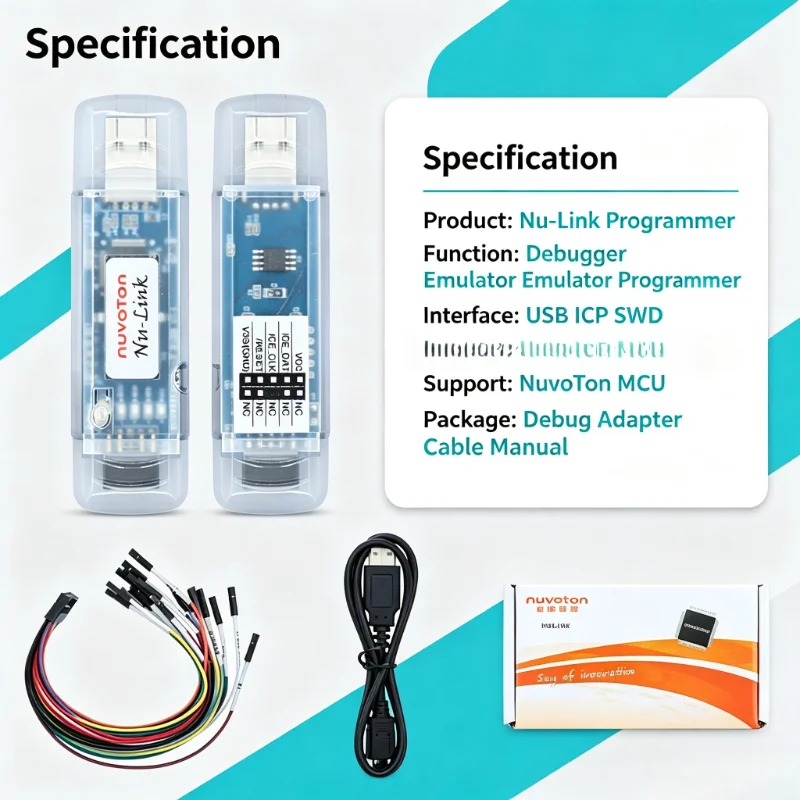 Nu-Link NuvoTon MCU Programmer Debugger Emulator USB ICP SWD Cable Kit