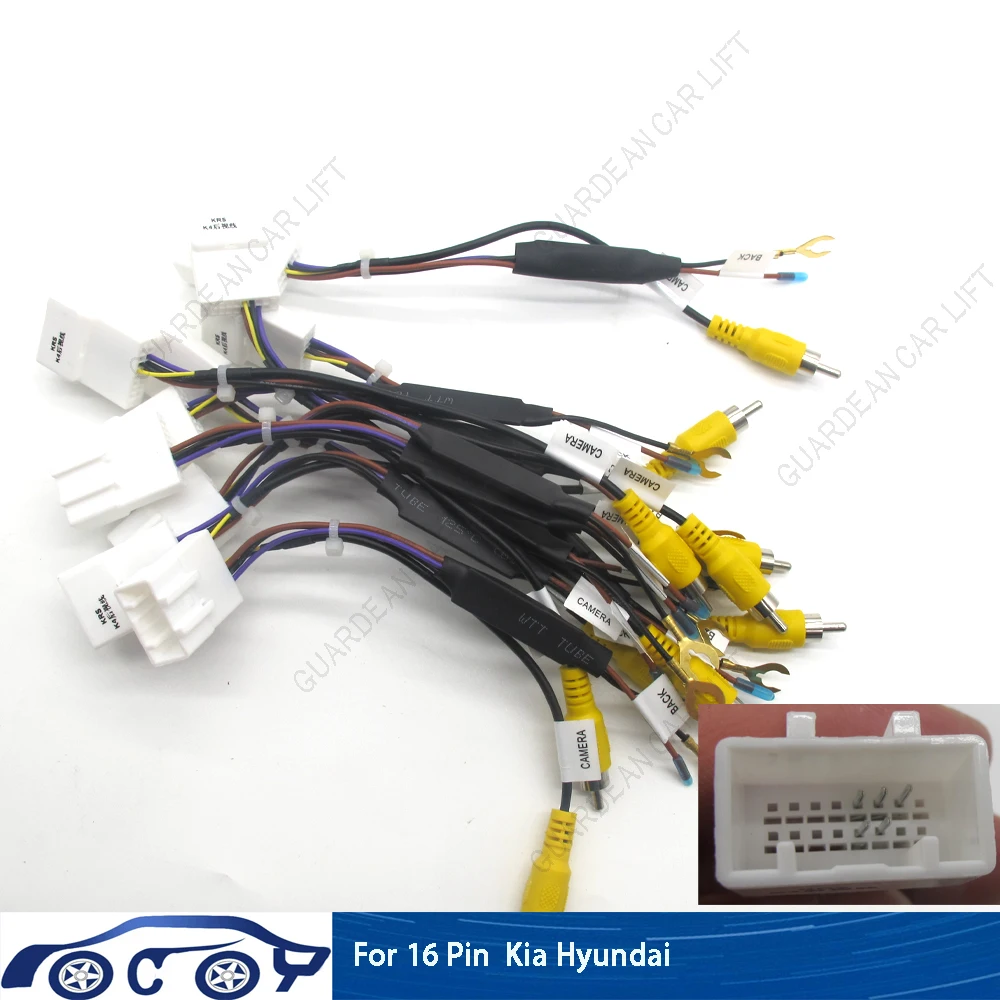 Salida de cámara de marcha atrás de coche de 16 pines para Kia Hyundai Original de fábrica Cable adaptador de vídeo de salida de vídeo de cámara automática