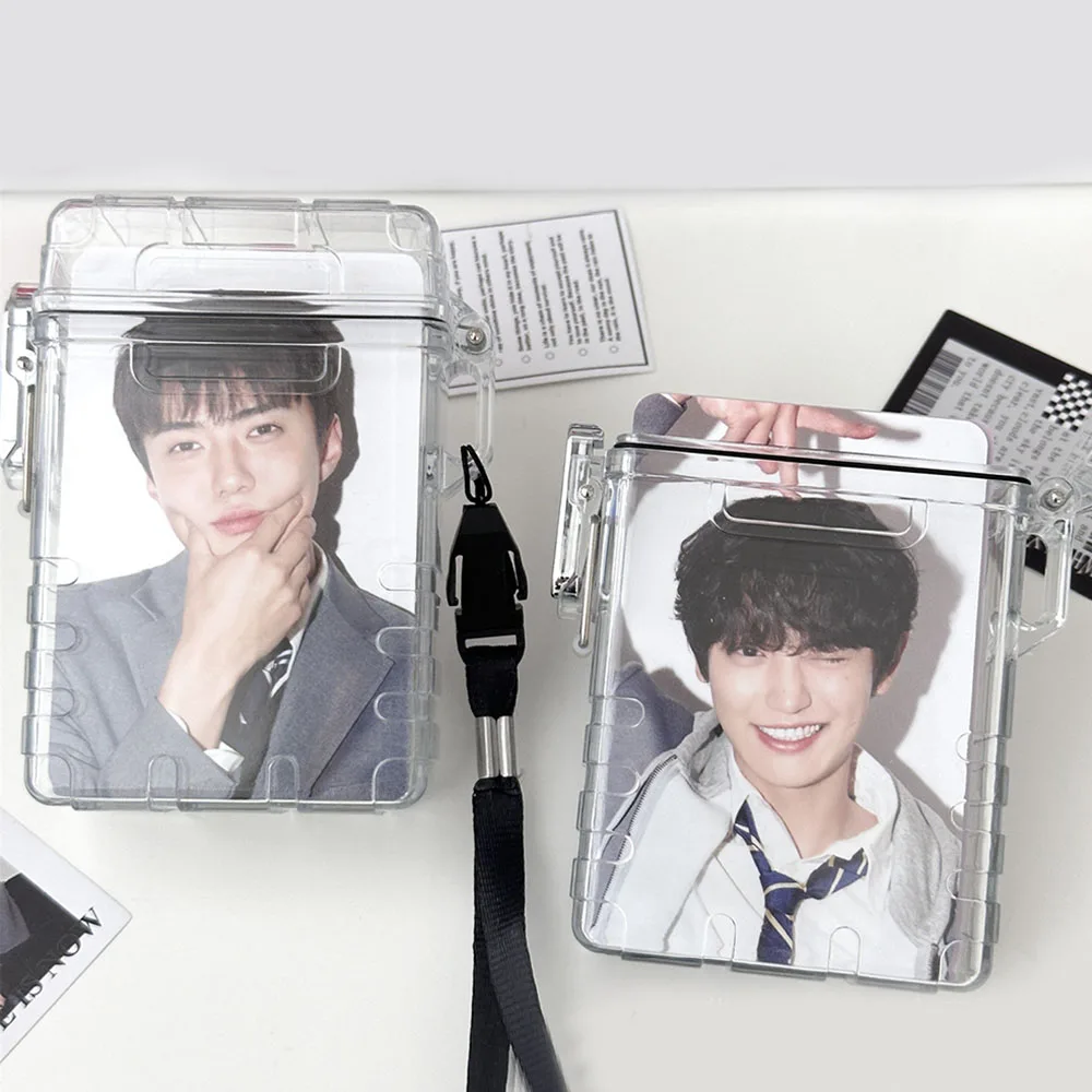 Transparent Photocards Storage Box INS Korean Idol Photo Card Holder Business Card Box Photo Album Card Sealed Box Organizer