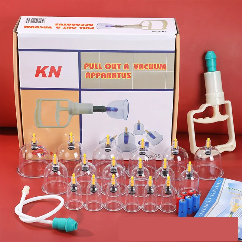 

18 Cans Vacuum Cupping Cup Body Massager Suction Cups Set Chinese Acupoint Physical Cupping Therapy for Massage Health Care