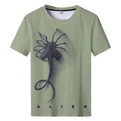 Arte alienígena masculina camiseta com estampa 3D, gráfico de terror, tops casuais de Harajuku, roupas diárias, verão, nova